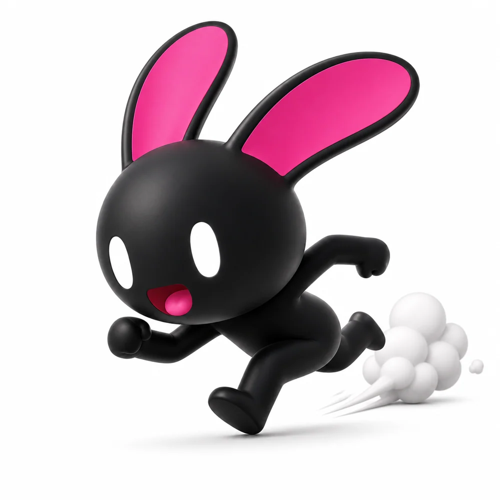 KOJI the Bunny Cat running